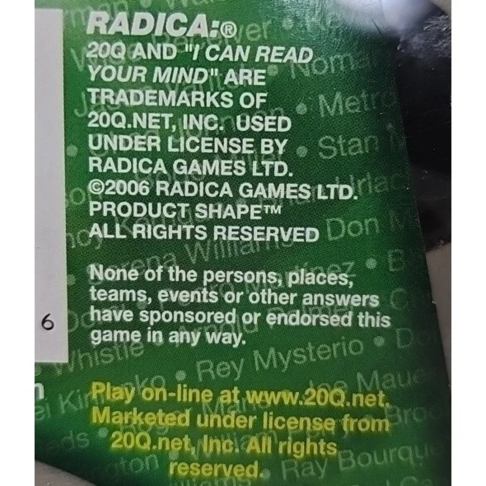 NEW Sports 20 Questions Handheld Electronic Game - A1, 2006 NIP Radica
